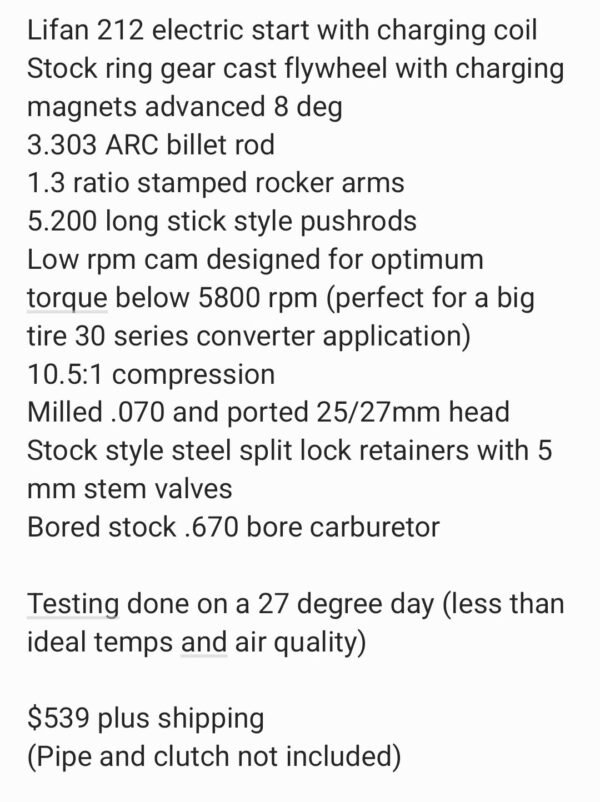 4697808108 The electric start 30 series big tire trail smasher engine